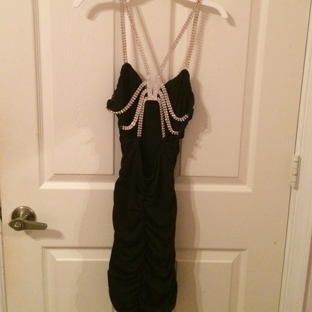 Fancy diamond black little club dress